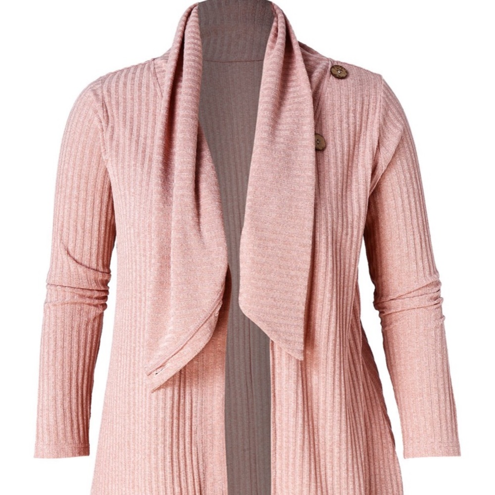 🆕 Rosegal pink cowl neck cardigan w/ buttons 1X